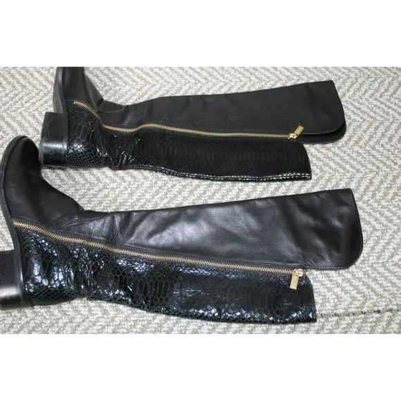 Michael Kors Black Knee High Heeled Boots - 6.5