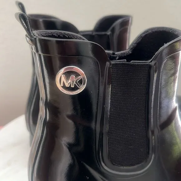 Michael Kors Black Charm Rain Boots Shoes
