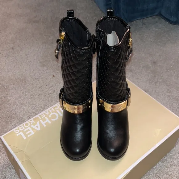 Michael Kors Kendra black boots shoes new Youth Girls