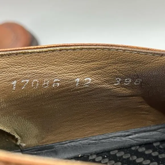 Michael Toschi Mario Side Gore Loafers Men’s Size 12 Brown Leather Slip On Shoes