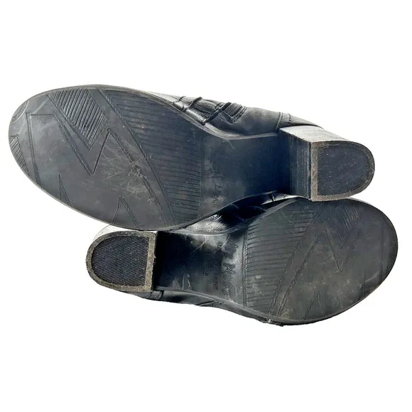 Miz Mooz Barcelona Collection Black Bootie Heels Made in Spain 8/38.5