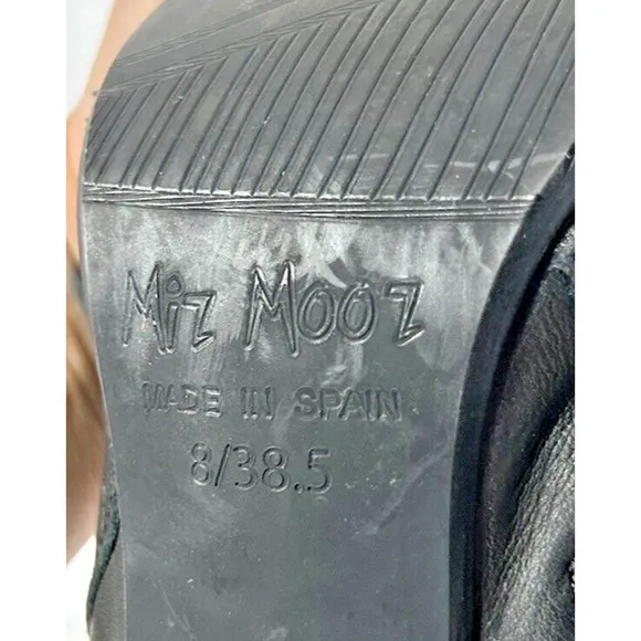 Miz Mooz Barcelona Collection Black Bootie Heels Made in Spain 8/38.5