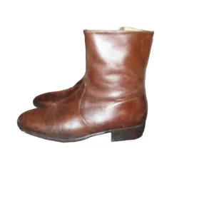 MORESCHI ITALY Genuine Italian Leather Boots in black size 8.5 Full zip Vintage