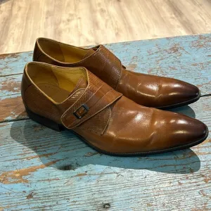 Moretti Black Label Mens Monk Strap Cognac Leather Dress Shoes Size 11