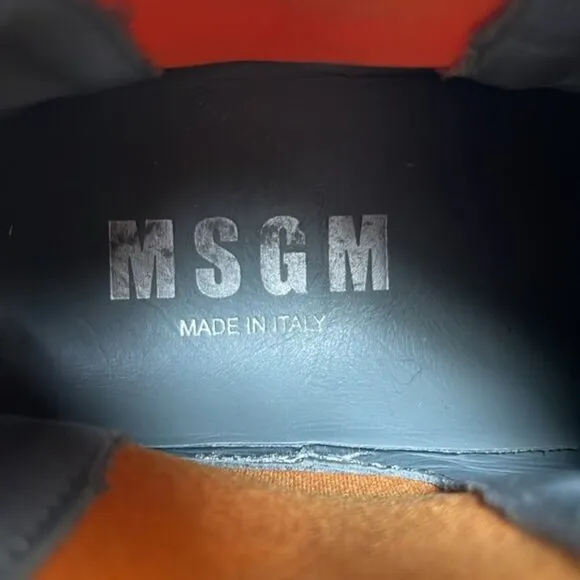 MSGM Wool High Top Sneaker US 7.5 / EUR 38 orange gray ankle boots slip on