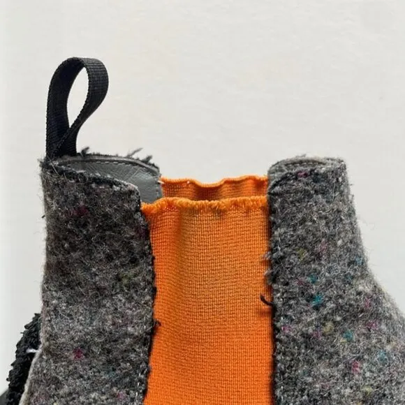 MSGM Wool High Top Sneaker US 7.5 / EUR 38 orange gray ankle boots slip on