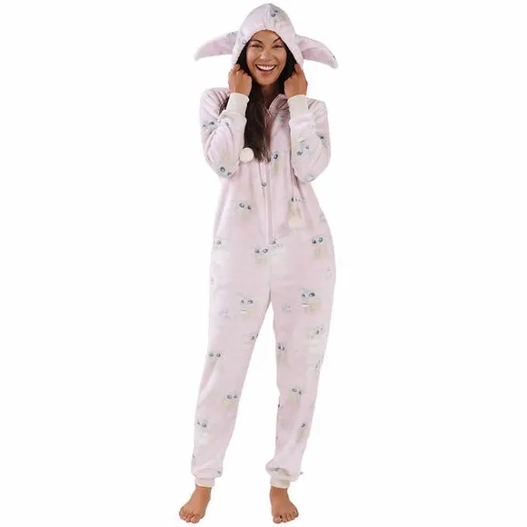 Munki Munki Women’s Plush One-Piece Hooded Pajama