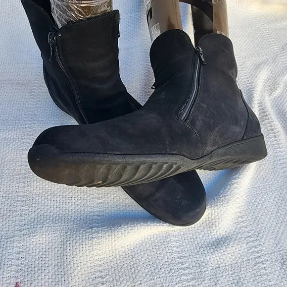Munro double zip moto ankle boots 10‎