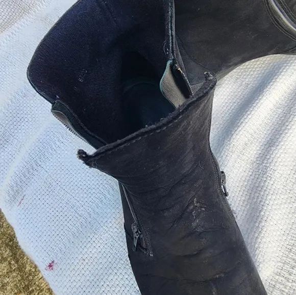 Munro double zip moto ankle boots 10‎