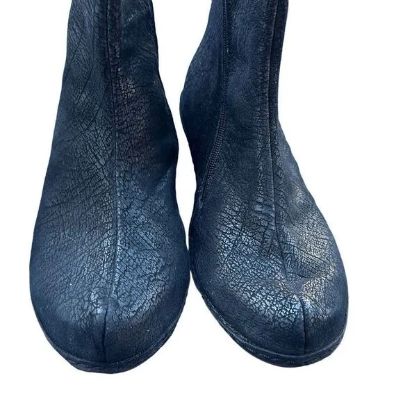 NAOT Almeria Black Crackle Leather Voyage Collection Ankle Bootie Boots Shoes Si