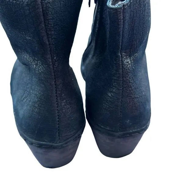 NAOT Almeria Black Crackle Leather Voyage Collection Ankle Bootie Boots Shoes Si