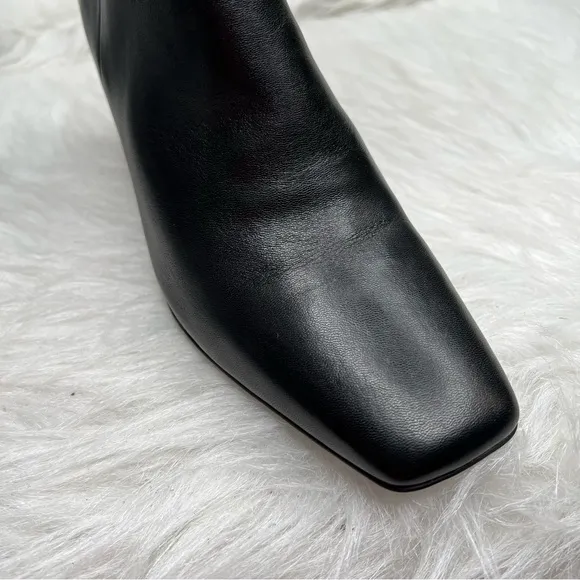 Naturalizer Platt Mid Shaft Heeled Boots Black Leather Size 10M