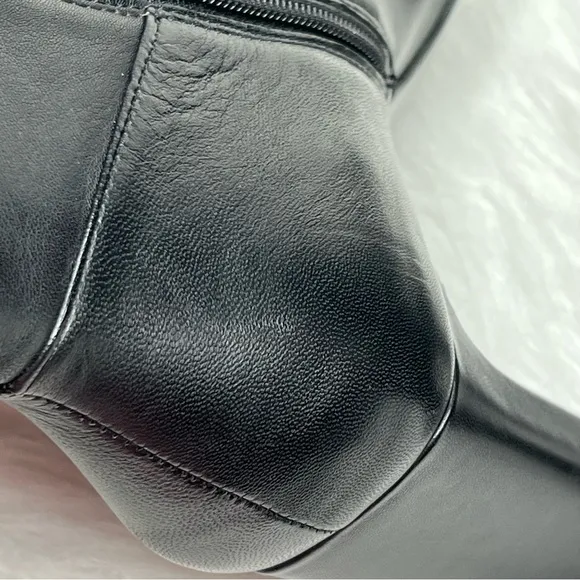 Naturalizer Platt Mid Shaft Heeled Boots Black Leather Size 10M