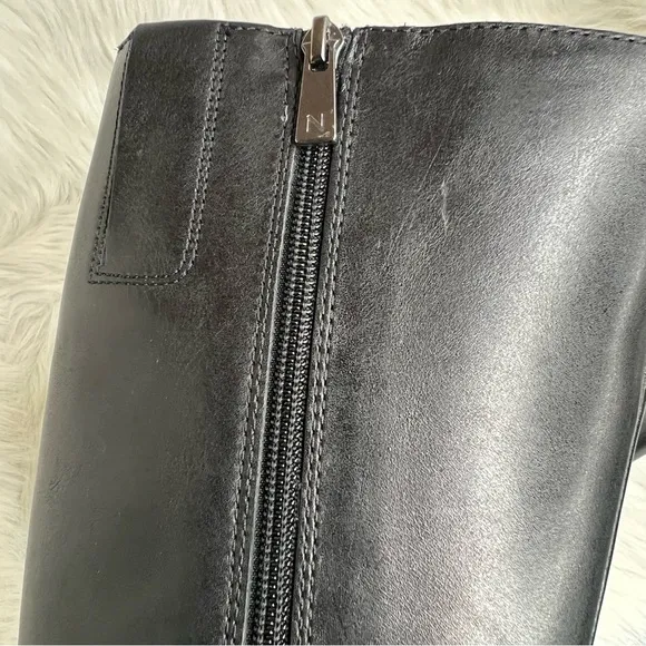 Naturalizer Reid High Shaft Boots Black Leather Size 6W