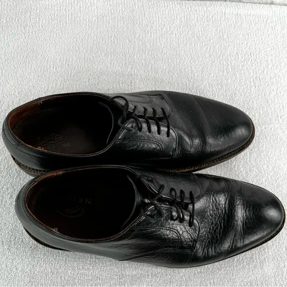 Neil M Shoes Mens 11 Wayne Pebbled Leather Black Leather Oxford Lace Dress Shoes