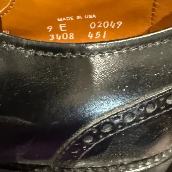 New Allen Edmonds Benton Men's Black Leather Oxford Dress Shoes 9  9E