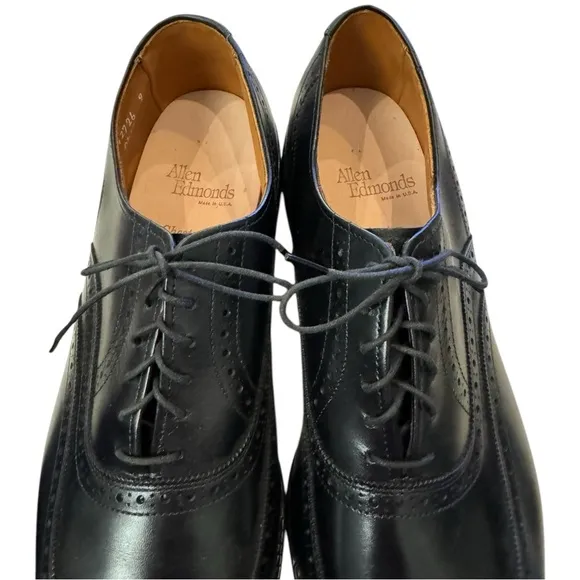 New Allen Edmonds Chester Black Leather Lace-up Oxford Dress Shoes 11 11B