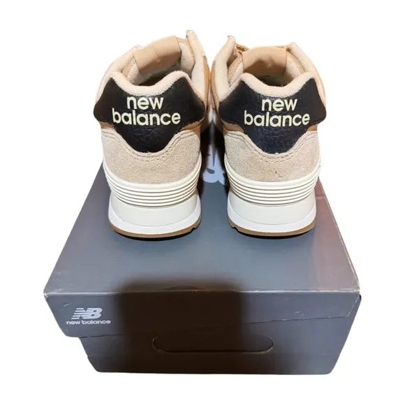 New Balance 574 Incense Black Men's Beige Tan Shoes Casual Sneakers U574RAC