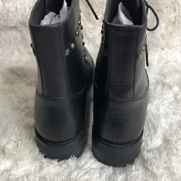 🌸NEW🌸 BARNEYS NEW YORK Black Leather Combat Boots