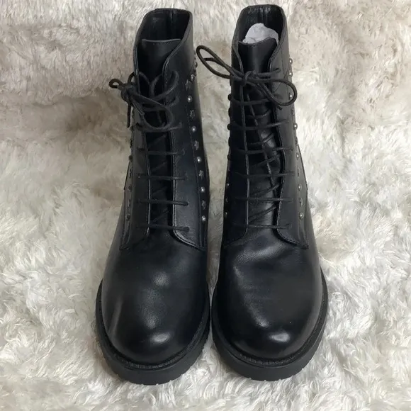 🌸NEW🌸 BARNEYS NEW YORK Black Leather Combat Boots
