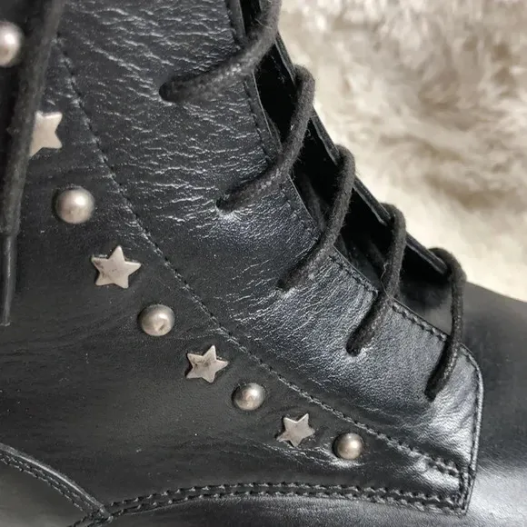 🌸NEW🌸 BARNEYS NEW YORK Black Leather Combat Boots