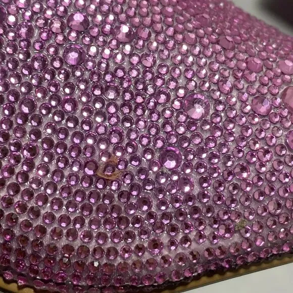 NEW BETSEY JOHNSON Womens SB-Cady Boots Size 8 Rhinestones Heeled Side-Zip Pink