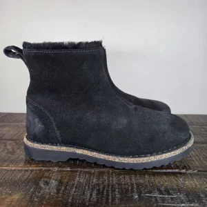 NEW Birkenstock Melrose Womens Size 5 Regular Shearling Suede Zip Boots Black