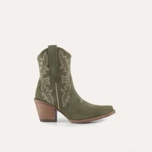 NEW BUCK &amp; BRANA women's brooke leather cowgirl boots in olive