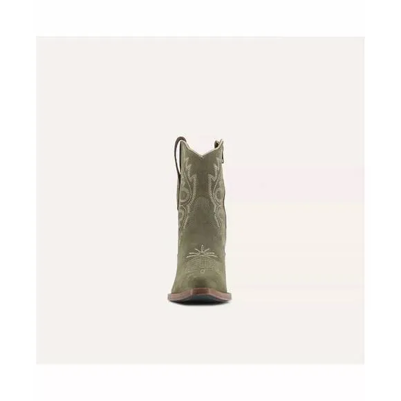 NEW BUCK &amp; BRANA women's brooke leather cowgirl boots in olive