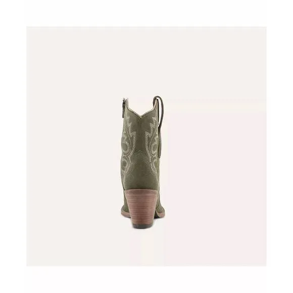 NEW BUCK &amp; BRANA women's brooke leather cowgirl boots in olive