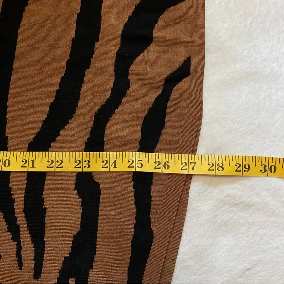 New Chicos Tiger Stripe Textured Bateau-Neck Heavy Sweater Top 4/XXL