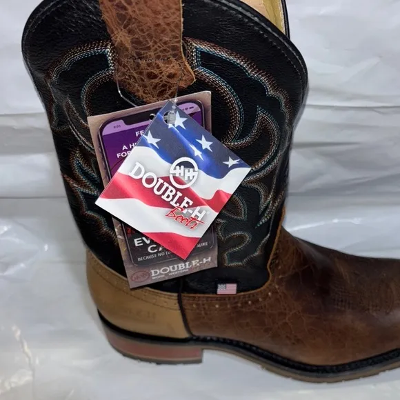 NEW DOUBLE-H Brown Jase DH3560 Size 12D US Boots