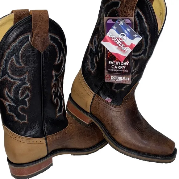 NEW DOUBLE-H Brown Jase DH3560 Size 12D US Boots