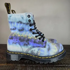 NEW Dr. Doc Martens 1460 Pascal Womens Size 6 Lace Up Boots Blue Tie Dye Suede