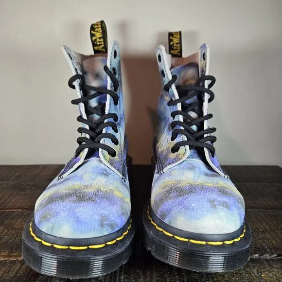 NEW Dr. Doc Martens 1460 Pascal Womens Size 6 Lace Up Boots Blue Tie Dye Suede