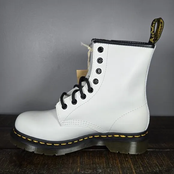 NEW Dr. Doc Martens 1460 W Womens Size 6 Lace Up Combat Boots White Leather