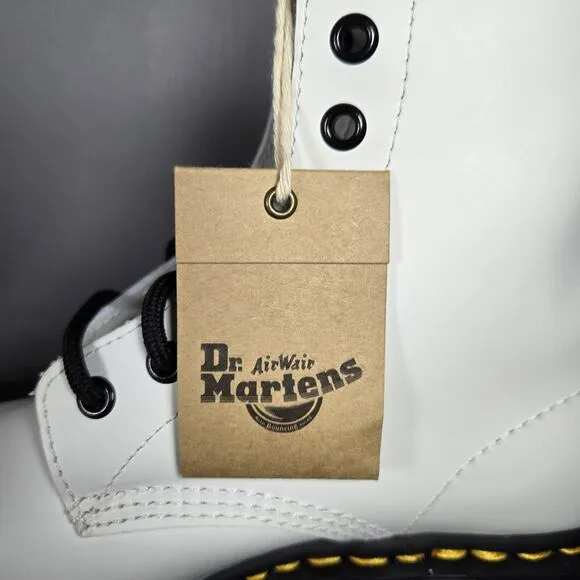 NEW Dr. Doc Martens 1460 W Womens Size 6 Lace Up Combat Boots White Leather