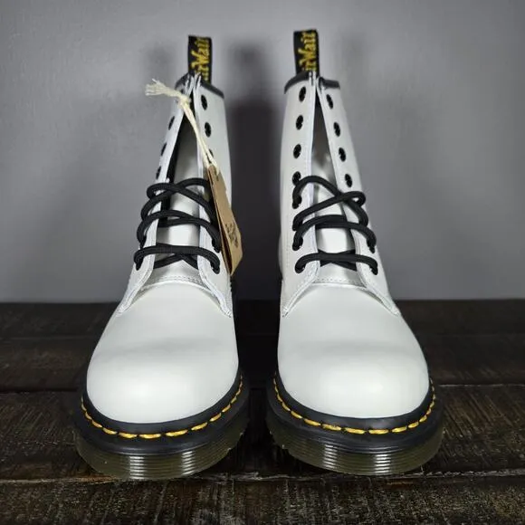 NEW Dr. Doc Martens 1460 W Womens Size 6 Lace Up Combat Boots White Leather