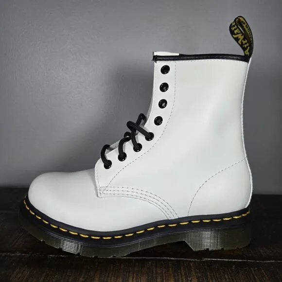 NEW Dr. Doc Martens 1460 W Womens Size 6 Lace Up Combat Boots White Leather