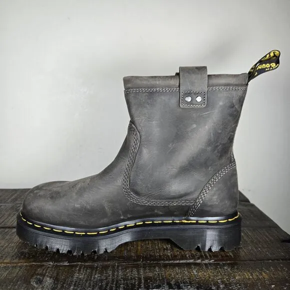 NEW Dr Doc Martens Anistone Lo Womens Size 10 Harness Leather Boots Gray Leather