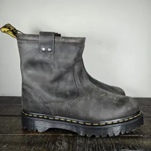 NEW Dr Doc Martens Anistone Lo Womens Size 10 Harness Leather Boots Gray Leather