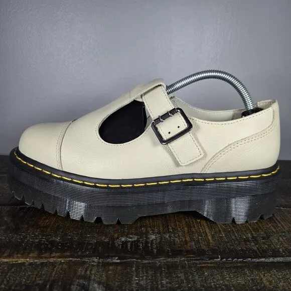 NEW Dr Martens Bethan Womens Size 10 Leather Strap Platform Shoes Smoked Mint