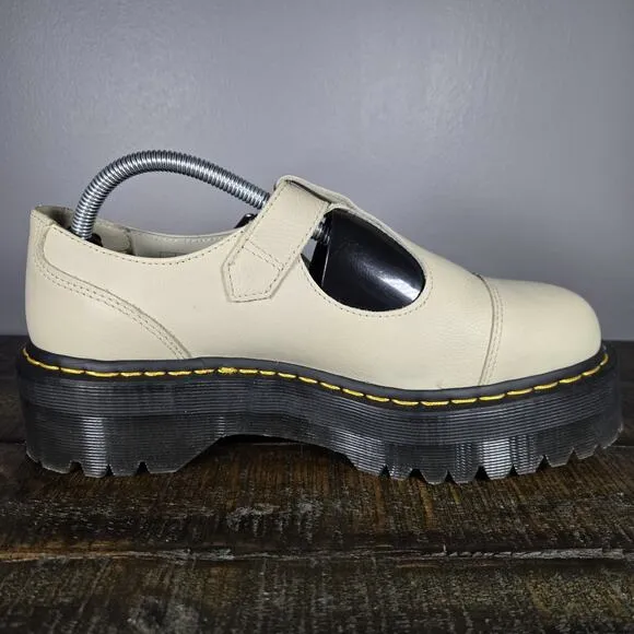 NEW Dr Martens Bethan Womens Size 10 Leather Strap Platform Shoes Smoked Mint
