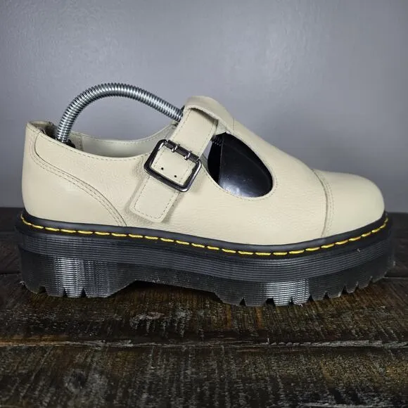 NEW Dr Martens Bethan Womens Size 10 Leather Strap Platform Shoes Smoked Mint