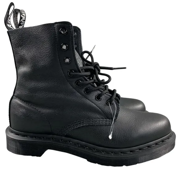 NEW Dr. Martens Boots 1460 Pascal Mono 7 Leather Lace Up Black combat boots shoe