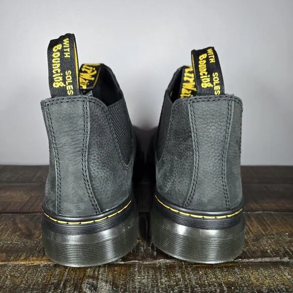 NEW Dr Martens Hardie II Mens Size 12 Leather Chelsea Boots Black Gray Non Slip