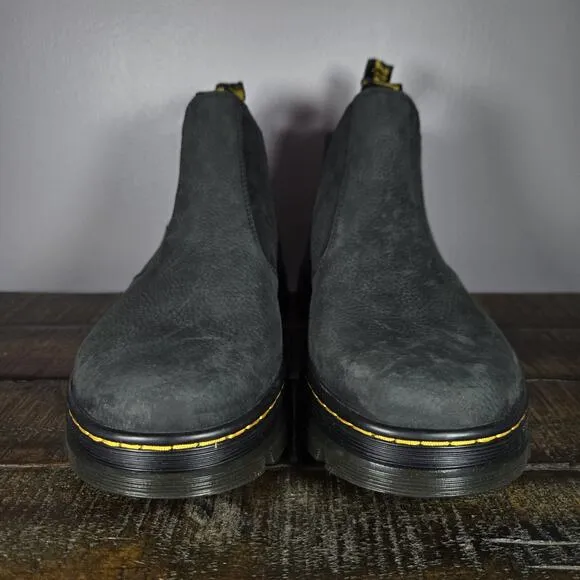 NEW Dr Martens Hardie II Mens Size 12 Leather Chelsea Boots Black Gray Non Slip
