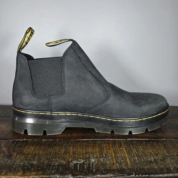 NEW Dr Martens Hardie II Mens Size 12 Leather Chelsea Boots Black Gray Non Slip