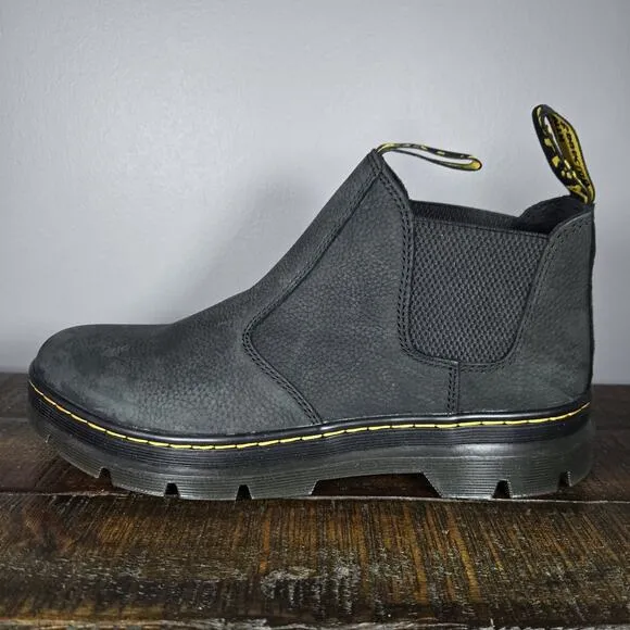 NEW Dr Martens Hardie II Mens Size 12 Leather Chelsea Boots Black Gray Non Slip
