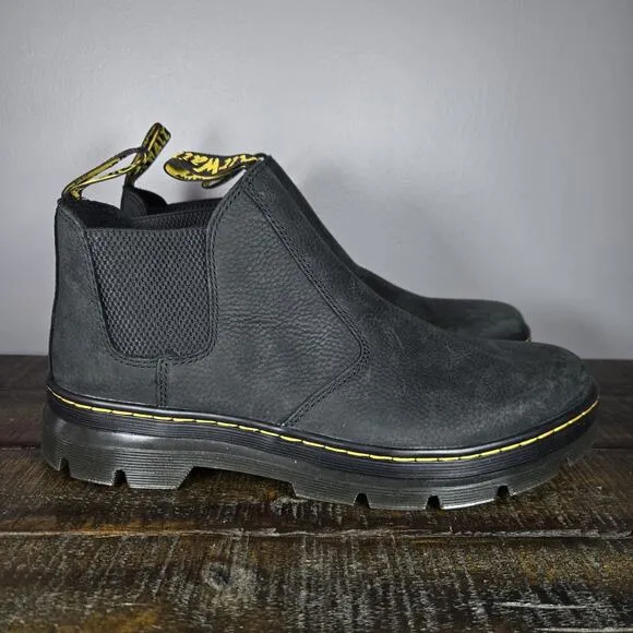 NEW Dr Martens Hardie II Mens Size 12 Leather Chelsea Boots Black Gray Non Slip